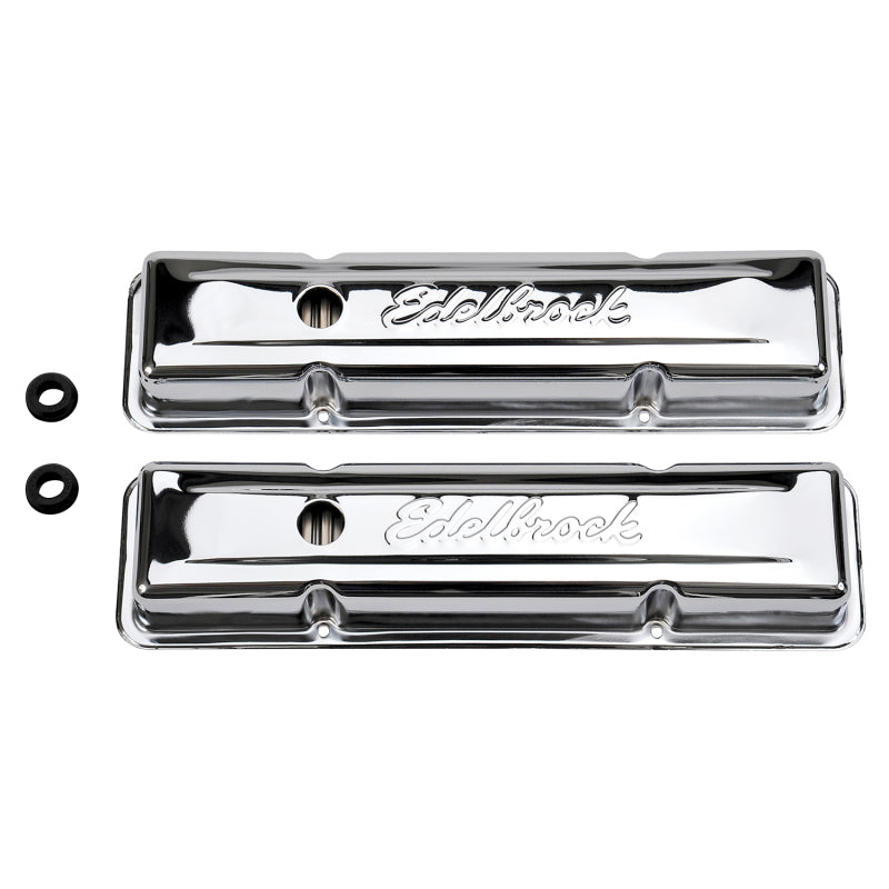 Edelbrock Valve Cover Signature Series Chevrolet 1959-1986 262-400 CI V8 Low Chrome - Black Ops Auto Works