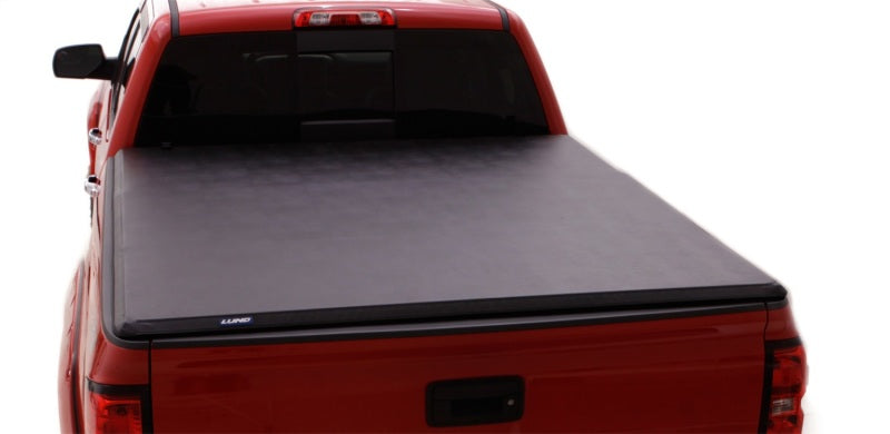 Lund 04-15 Nissan Titan (5.5ft. Bed) Hard Fold Tonneau Cover w/Bracket Kit - Black-Tonneau Covers - Hard Fold-LUND