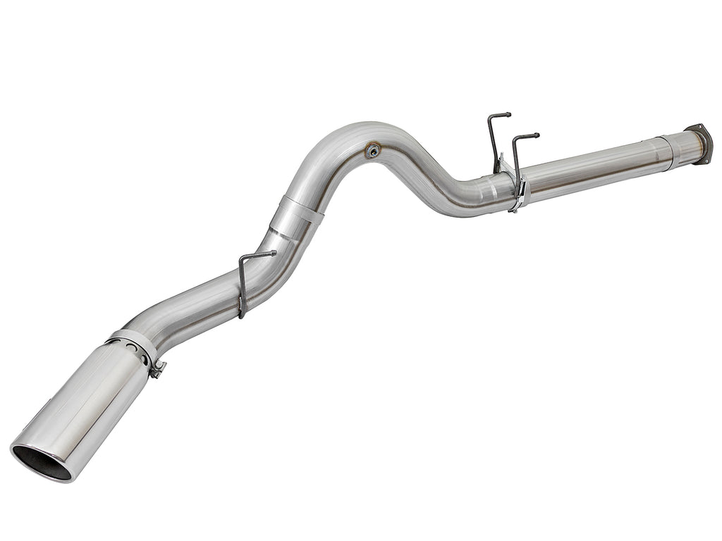 aFe aFe ATLAS 5in DPF-Back Alum Steel Exhaust System w/Polished Tip 2017 Ford Diesel Trucks V8-6.7L (td)