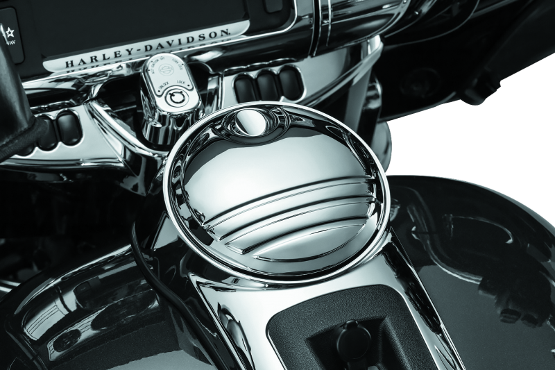 KUR6968-Kuryakyn Tri-Line Fuel Door Chrome-Fuel Caps-Kuryakyn