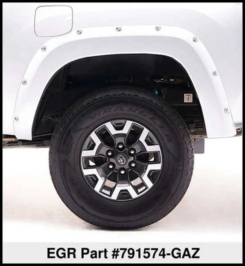 EGR 14+ Chev Silverado 6-8ft Bed Bolt-On Look Color Match Fender Flares - Set - Summit White - Black Ops Auto Works
