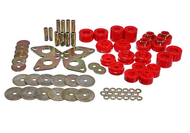 Energy Suspension 00-02 Toyota 4-Runner 2WD/4WD Red Body Mount Bushing Set - Black Ops Auto Works