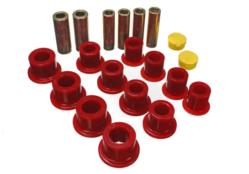 Energy Suspension 00-04 Ford Excursion 4WD / 99-04 F250/F350 4WD Red Front Leaf Spring Bushing Set - Black Ops Auto Works