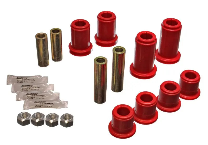 Energy Suspension 01-06 GM Silverado C2500 HD 2WD/K2500 HD 4WD Red Front End Control Arm Bushing Set - Black Ops Auto Works