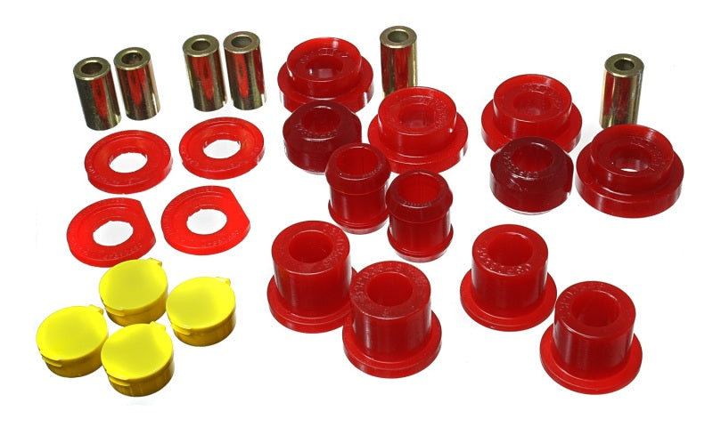 Energy Suspension 06-11 Honda Civic Red Rear Lower Trailing Arm and Lower Knuckle Bushing Set - Black Ops Auto Works