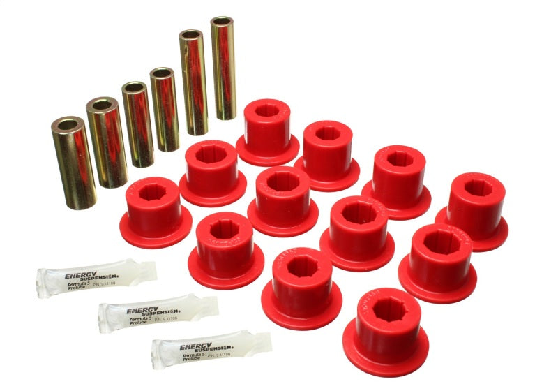 Energy Suspension 07-21 Toyota Tundra Red Rear Leaf Spring Shackle Bushing Set - Black Ops Auto Works
