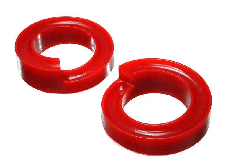 Energy Suspension 2005-07 Ford F-250/F-350 SD 2/4WD Front Coil Spring Isolator Set - Red - Black Ops Auto Works