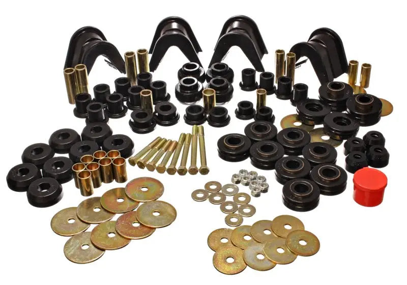 Energy Suspension 66-77 Ford Bronco 4WD (w/ 4 Deg C-Bushings) Black Hyper-Flex Master Bushing Set - Black Ops Auto Works