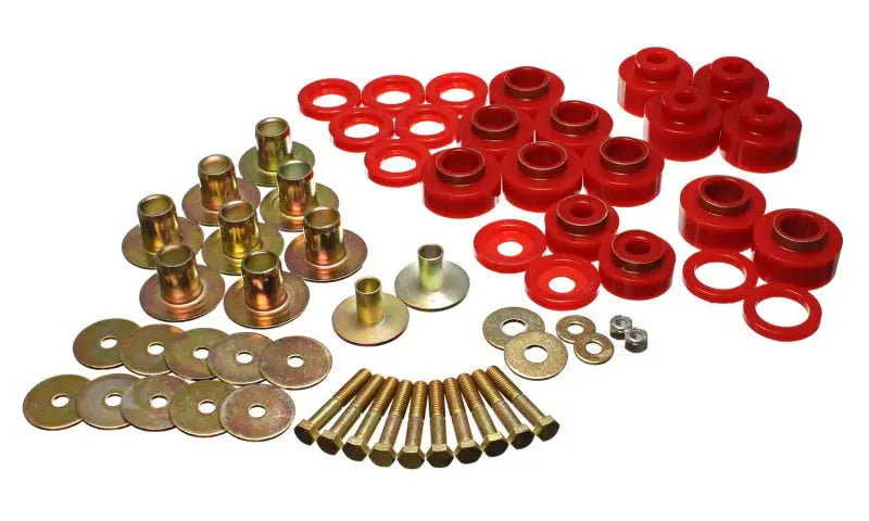 Energy Suspension 68-72 Chevy Chevelle/Monte Carlo/Malibu/El Camino Red Body Mount Set - Black Ops Auto Works