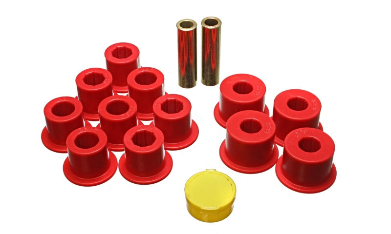 Energy Suspension 6/86-97 Nissan 720 & Hardbody Pickup 2WD Red Rear Leaf Spring Bushing Set - Black Ops Auto Works