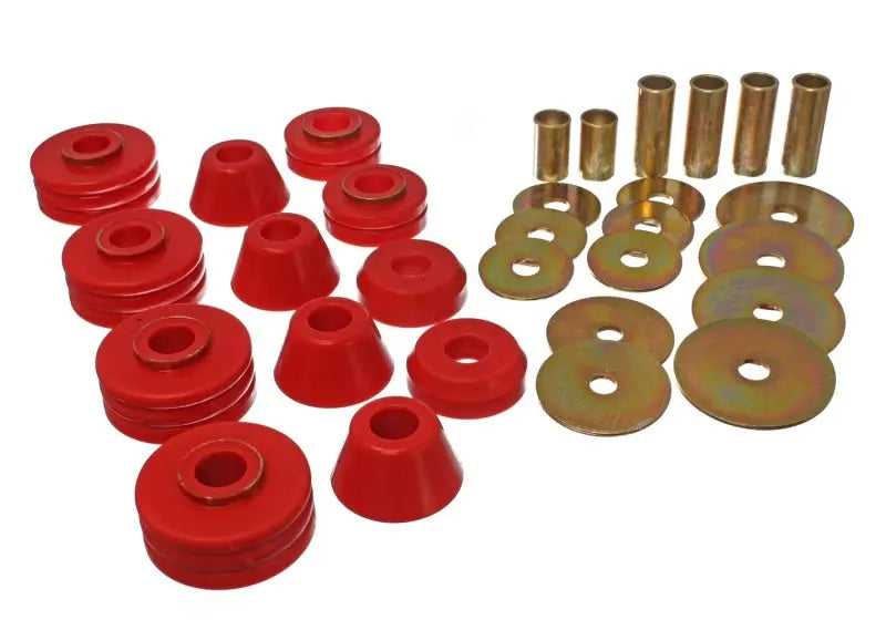 Energy Suspension 73-80 GM 1/2 Ton C-10/C1500 Pick Up 2WD Red Body (Cab) Mount Set - Black Ops Auto Works