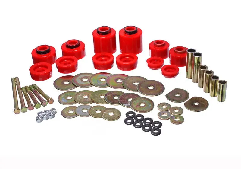 Energy Suspension 80-96 Ford F-150/250/350 Red Body Mount Set Includes Hardware - Black Ops Auto Works