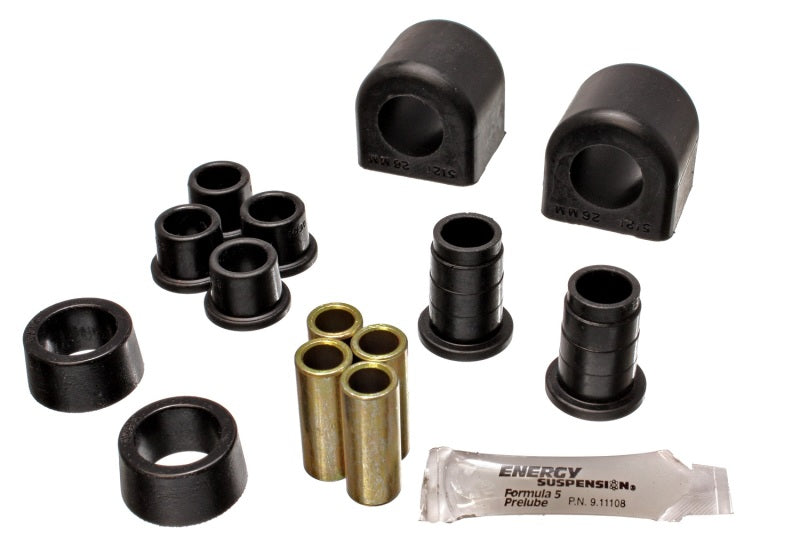 Energy Suspension 84-87 Chevrolet Corvette Black 26mm Front Sway Bar Bushing Set (End Links Inc) - Black Ops Auto Works