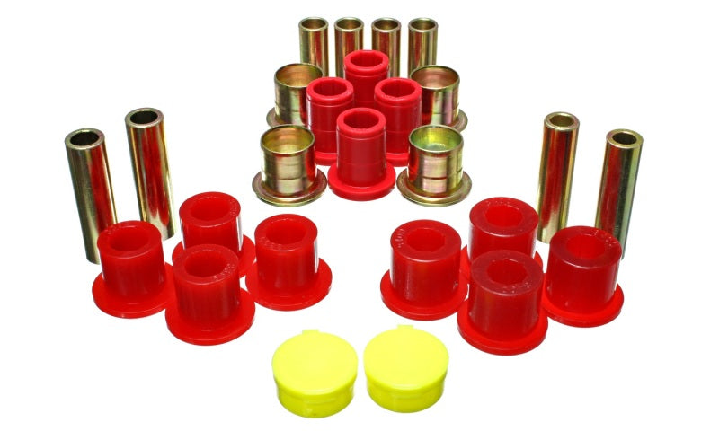 Energy Suspension 87-04 Dodge Dakota / 98-03 Durango 4WD Red Front End Control Arm Bushing Set - Black Ops Auto Works
