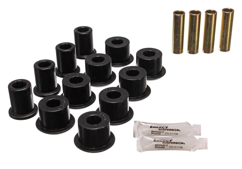 Energy Suspension 95-97 Toyota Tacoma / 89 4Runner / 89-95 Pick Up Black Rear Leaf Spring Shackle Bu - Black Ops Auto Works