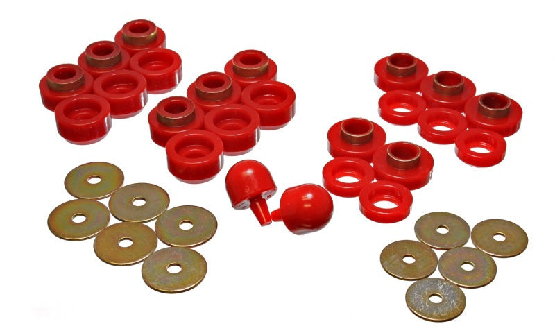 Energy Suspension 97-06 Jeep Wrangler YJ & TJ Red Body(cab) Mount Set - Black Ops Auto Works
