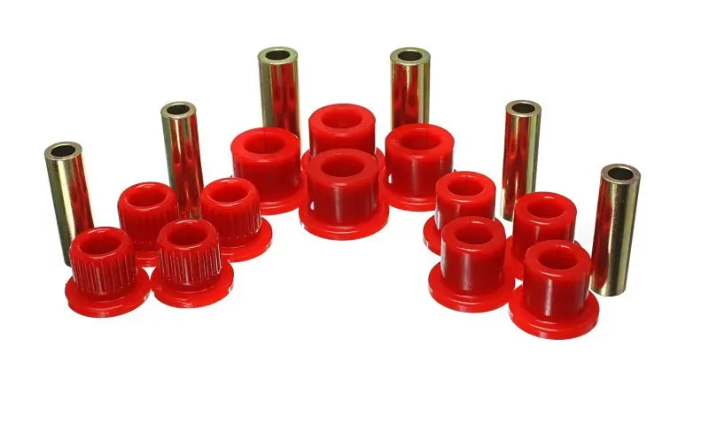 Energy Suspension 99-04 Ford F-350 2wd/F-250 SD 4wd/F-350 4wd Red Rear Leaf Spring Bushing Set - Black Ops Auto Works