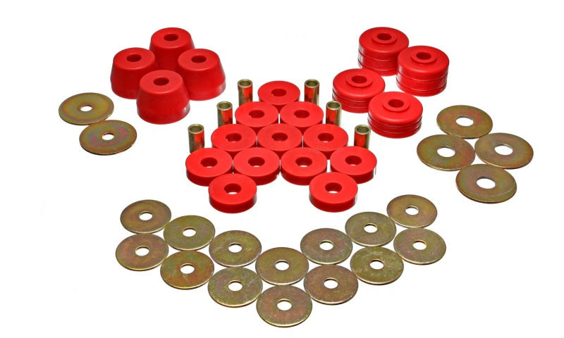 Energy Suspension Body Mount Bushing Sets - Red - Black Ops Auto Works