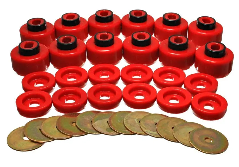 Energy Suspension Body Mount Set - Red - Black Ops Auto Works