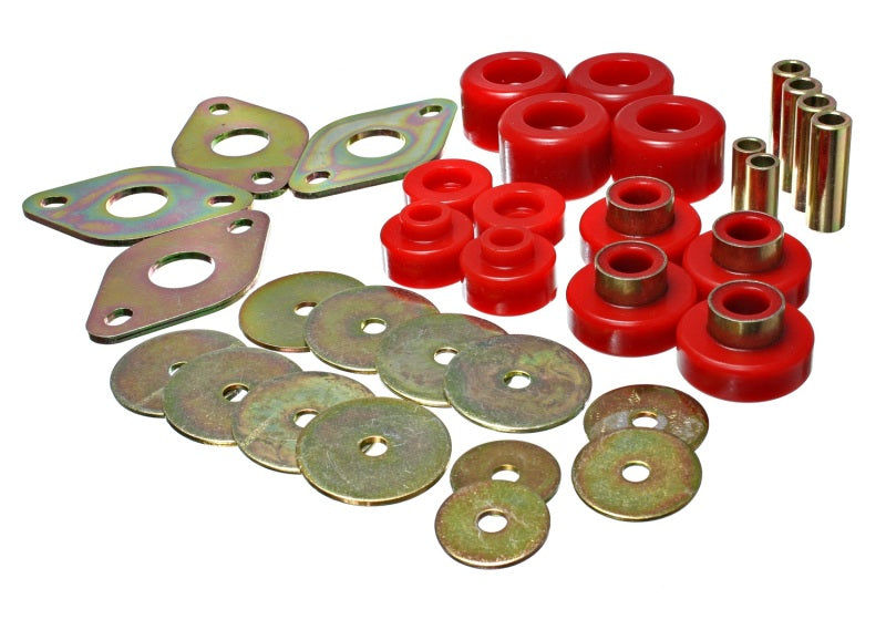 Energy Suspension Body Mount Set-Reg Access & Dbl Cab - Red - Black Ops Auto Works