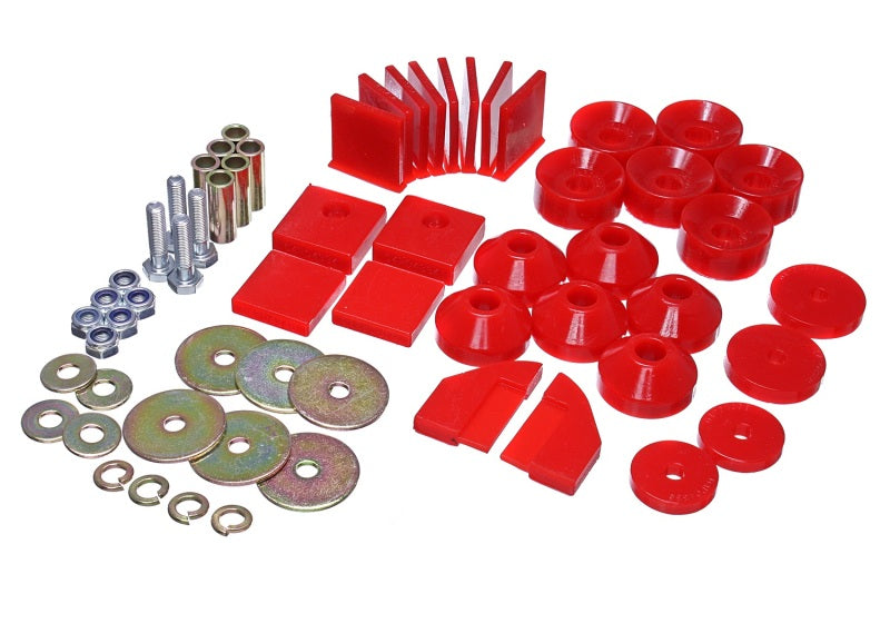 Energy Suspension 86-95 Suzuki Samurai Red Body Mount Set - Energy Suspension 1.4101R