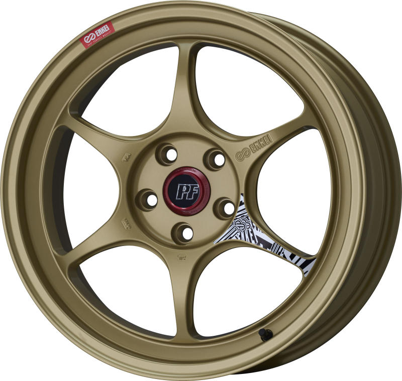 Enkei PF06 18x10.5 5x114.3 45mm Offset 75mm Bore Gold-Wheels - Cast-Enkei-