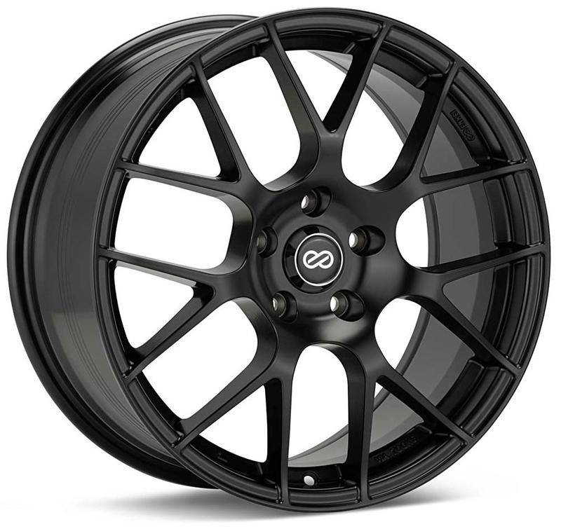 Enkei Raijin 18x9.5 45mm Offset 5x100 Bolt Pattern 72.6 Hub Bore Black Wheel Enkei ENK467-895-8045BK