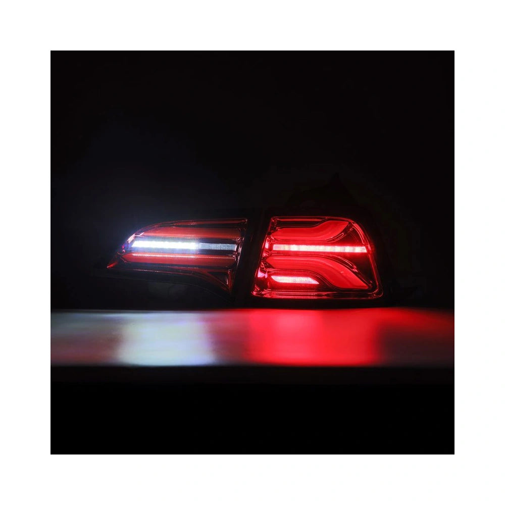 AlphaRex 17-22 Tesla Model 3 PRO-Series LED Tail Lights Red Smoke w/Seq Sig - AlphaRex 601020