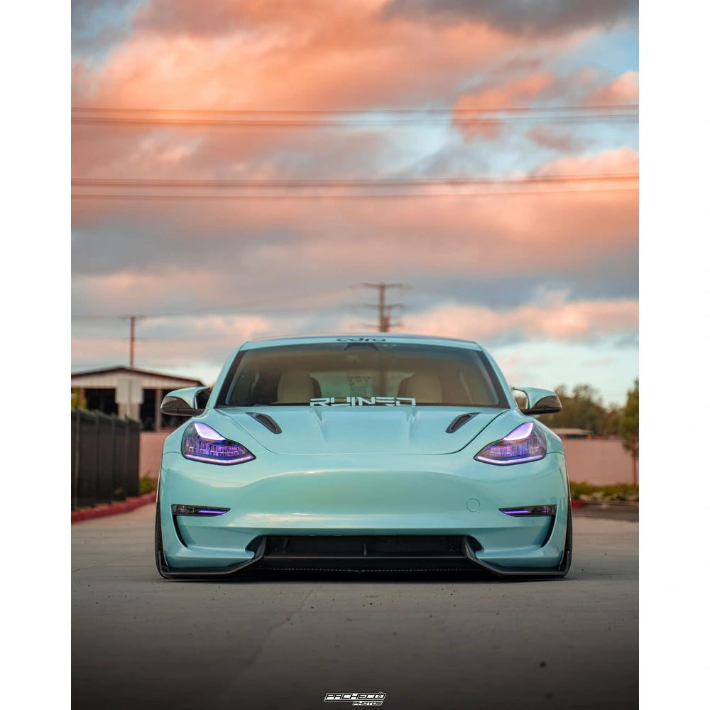 ADRO Tesla Model 3 Carbon Fiber Front Lip V2 - Black Ops Auto Works