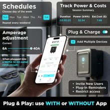 Load image into Gallery viewer, Black EVIQO home EV charger wall unit with NEMA 14-50 plug