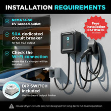 Load image into Gallery viewer, EVIQO Tesla EV charger with fluorescent NACS connector holster