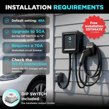 Load image into Gallery viewer, EVIQO hardwired J1772 EV charger wall unit for home charging