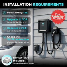 Load image into Gallery viewer, EVIQO NACS Level 2 EV Charger, 48A (50A Max), 240V, Hardwired, for Tesla EVs - EVIQO S_48AMP_HARD