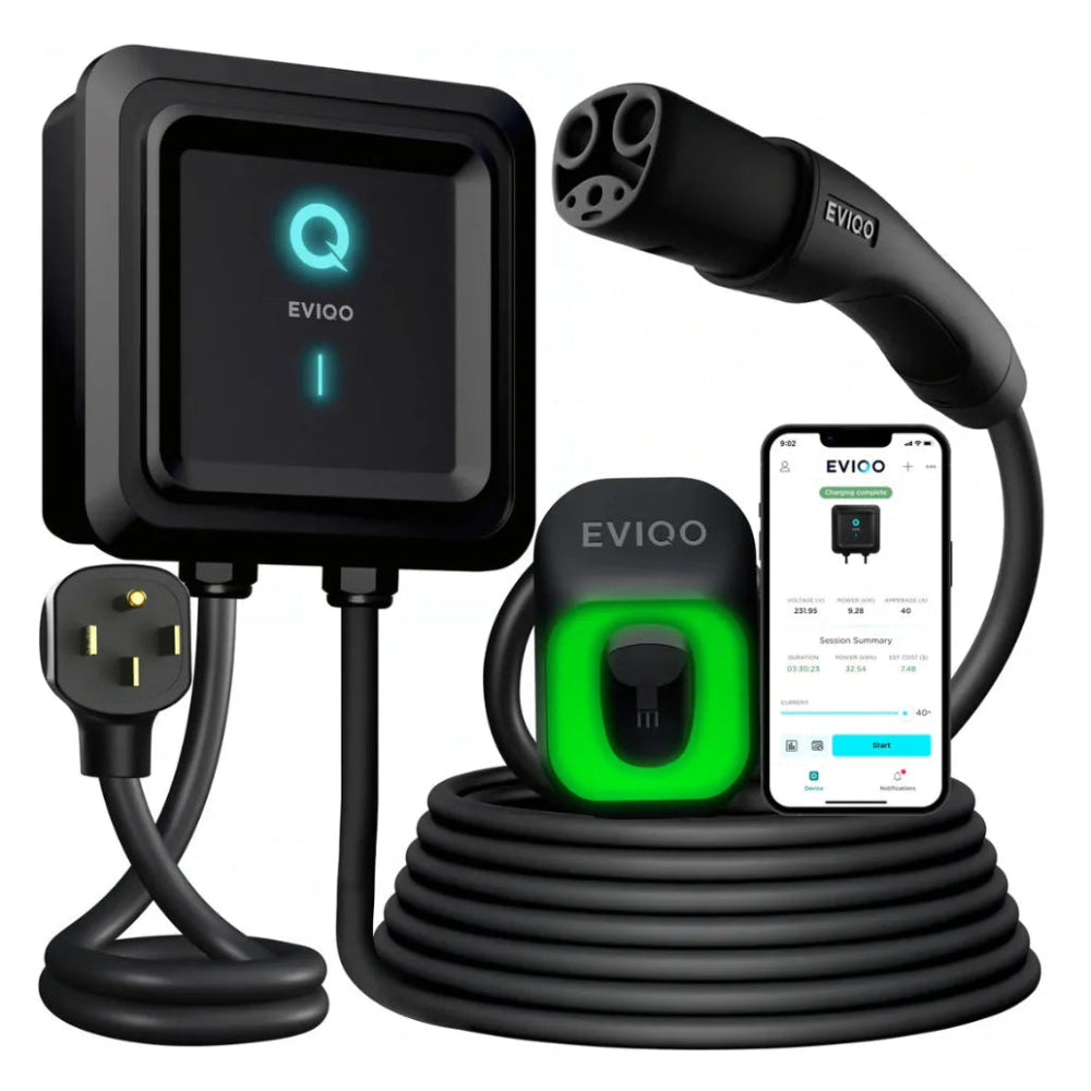 EVIQO NACS Level 2 40A plug-in EV charger for Tesla electric vehicles