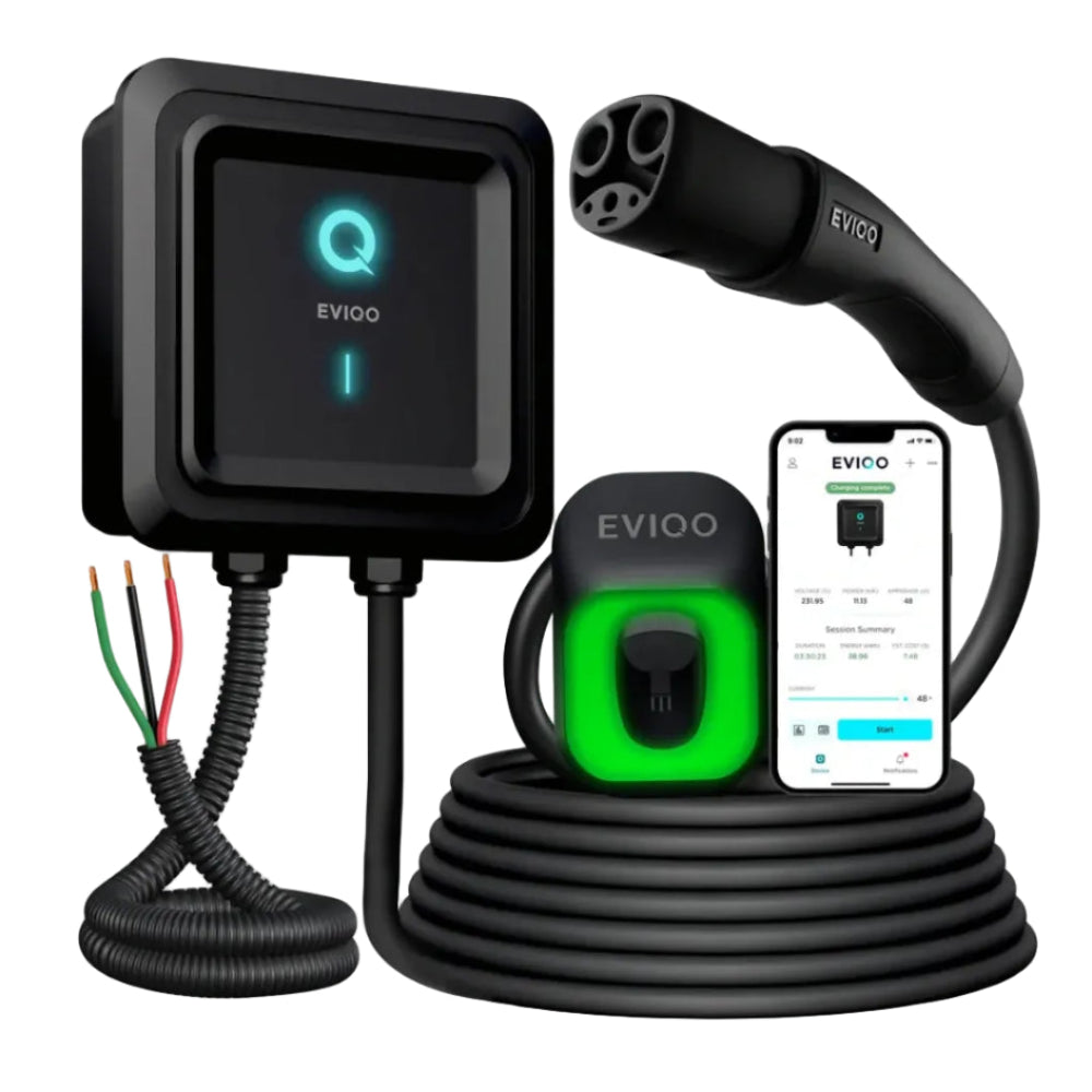 EVIQO NACS Level 2 48A hardwired EV charger for Tesla electric vehicles
