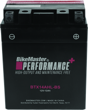 Load image into Gallery viewer, BKM781307-BikeMaster BTX14AHL-BS Battery-Batteries-Bike Master