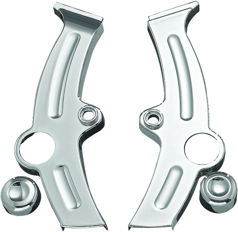 KUR7851-Kuryakyn Boomerang Frame Covers For 00-07 Softail Chrome-Frame Sliders-Kuryakyn