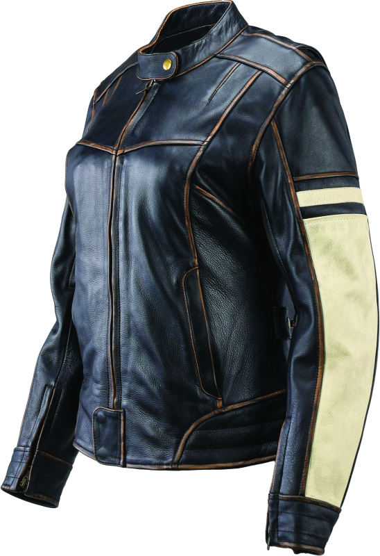 RIV094388-River Road Dame Vintage Leather Jacket Black Womens - Small-Jackets - Leather-River Road