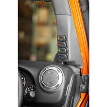 Load image into Gallery viewer, RUG17235.97-Rugged Ridge A-Pillar 4 Switch Pod Black RHD 11-18 Jeep Wrangler JK-Dash &amp; Interior Trim-Rugged Ridge
