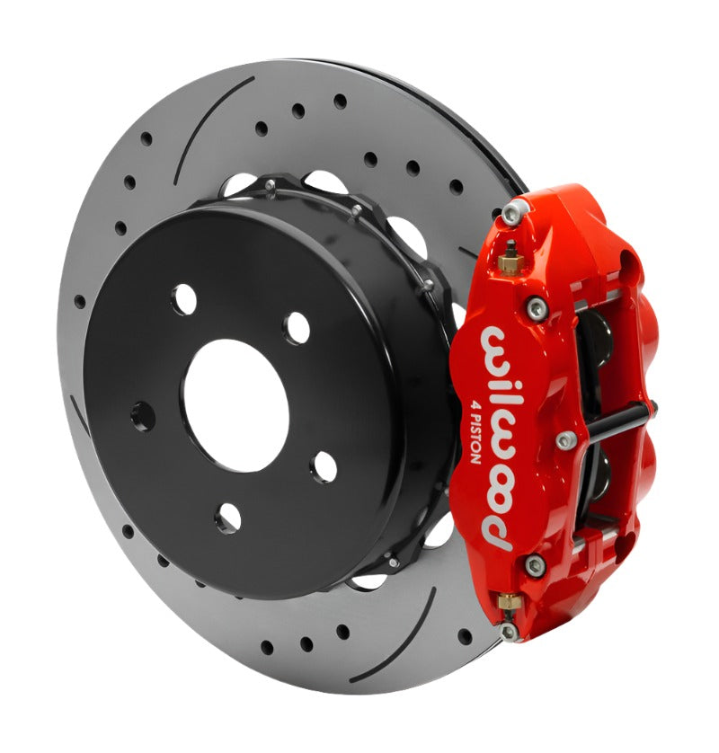 WIL140-15930-DR-Wilwood Superlite 4R Rear Brake Kit 14.00 Red 2018-Up Jeep JL SRP w/Lines-Big Brake Kits-Wilwood