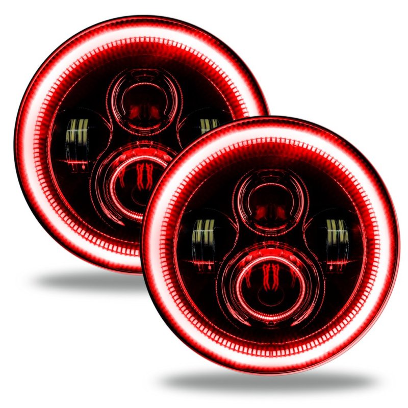 Oracle Jeep Wrangler JL/Gladiator JT 7in. High Powered LED Headlights (Pair) - Red-Headlights-ORACLE Lighting