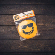 Load image into Gallery viewer, KCL5205-KC HiLiTES Retro 6in Round Yellow Vinyl Light Cover w/ Black KC Sunglasses Logo-Light Covers and Guards-KC HiLiTES