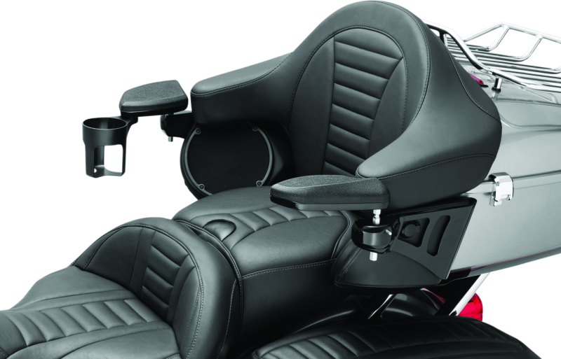 KUR8700-Kuryakyn Passenger Armrest 14-Up Touring & Tri Glide Black-Armrests-Kuryakyn