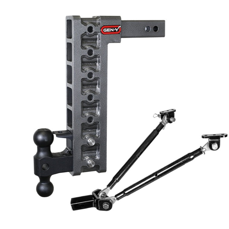 GENGH-527-Gen-Y Mega Duty 2in Shank 15in Drop 16K Hitch w/Dual-Ball/Pintle Lock/Stabilizer Kit-Hitch Receivers-GEN-Y Hitch
