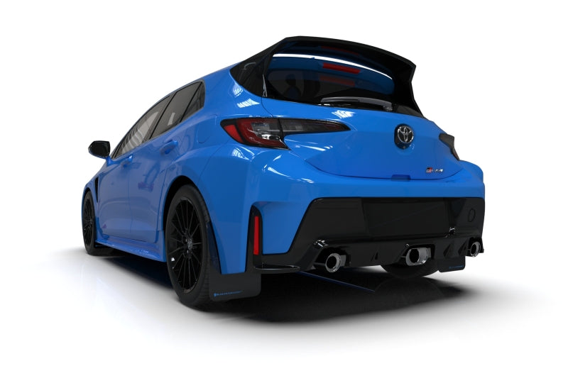 RALMF89-UR-BLK-NB-Rally Armor 23-24 Toyota GR Corolla Black Mud Flap w/ Light Blue Logo-Mud Flaps-Rally Armor