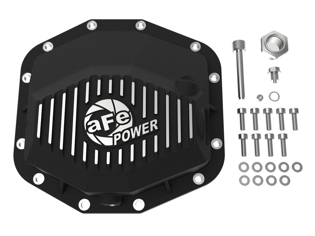 aFe aFe POWER 21-22 Ram 1500 TRX Hemi V8 6.2L (sc) PRO Series Rear Differential Cover Black w/ Machined