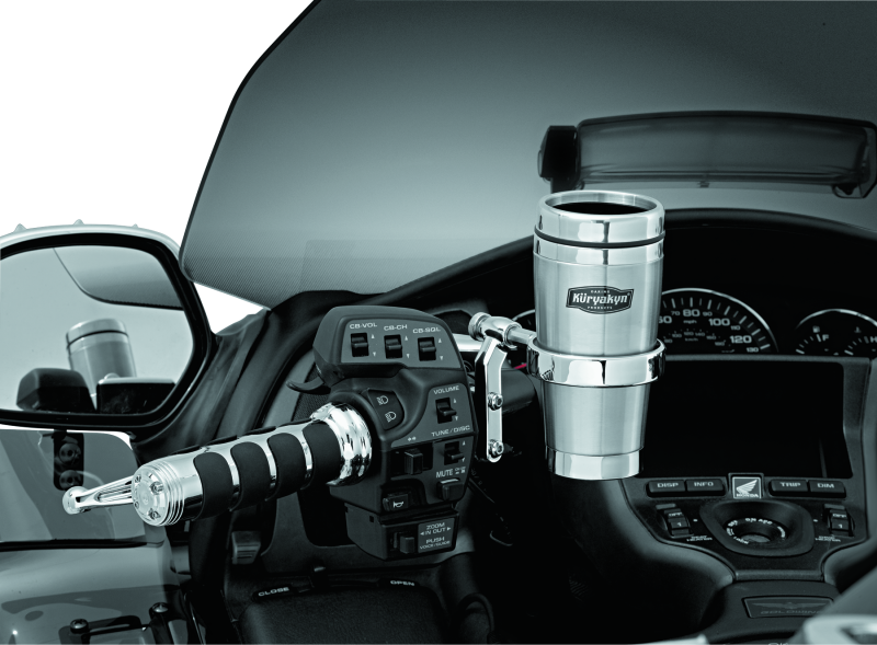 KUR1463-Kuryakyn Drink Holder With Stainless Steel Mug For Perch Mount Chrome-Cup Holders-Kuryakyn