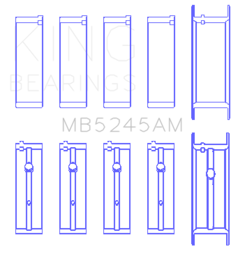 King 91-04 Nissan 146CI/2.4L KA24DE L4 / 89-97 146CI/2.4L KA24E L4 (Size +0.25) Main Bearing Set-Bearings-King Engine Bearings