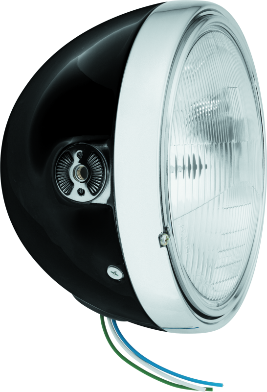 BKM152455-BikeMaster 7in Headlight Side Mount - Black-Headlights-Bike Master