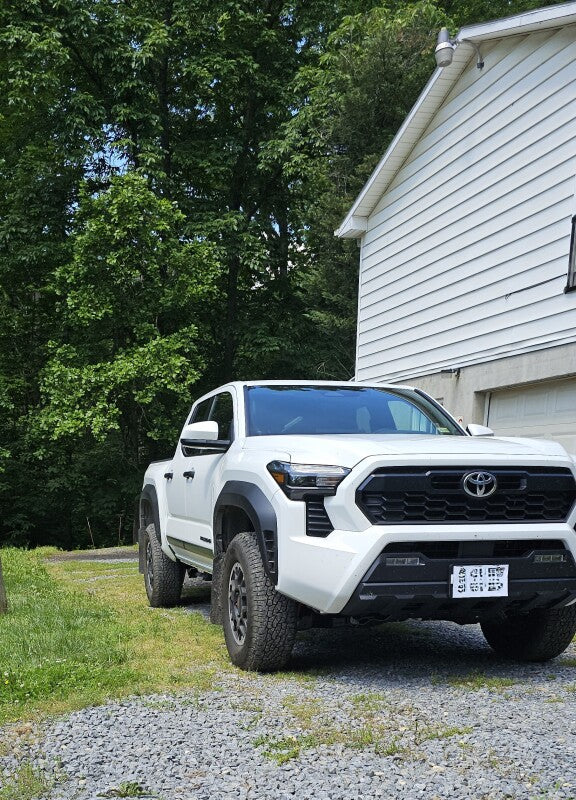 RALMF114-UR-BLK-WH-Rally Armor 2024 Toyota Tacoma Black UR Mud Flap w/ White Logo-Mud Flaps-Rally Armor